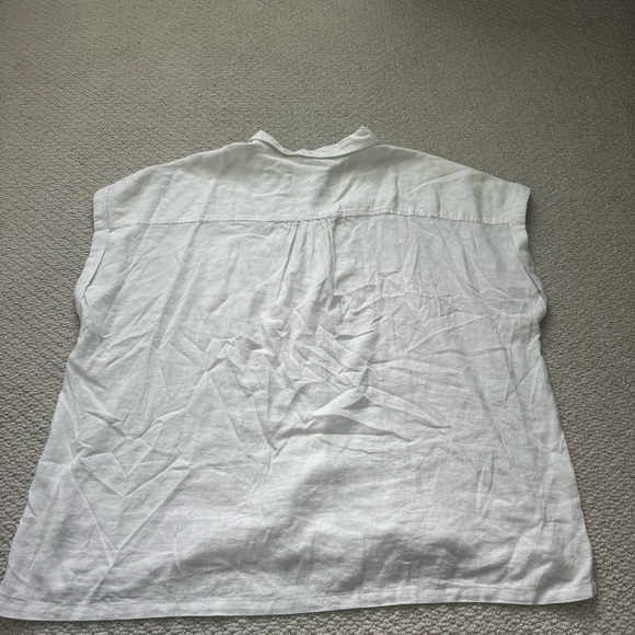Orvis Shirt Top Womens Medium Linen Blend Casual Pocket Button Up Sleeveless - Picture 7 of 7